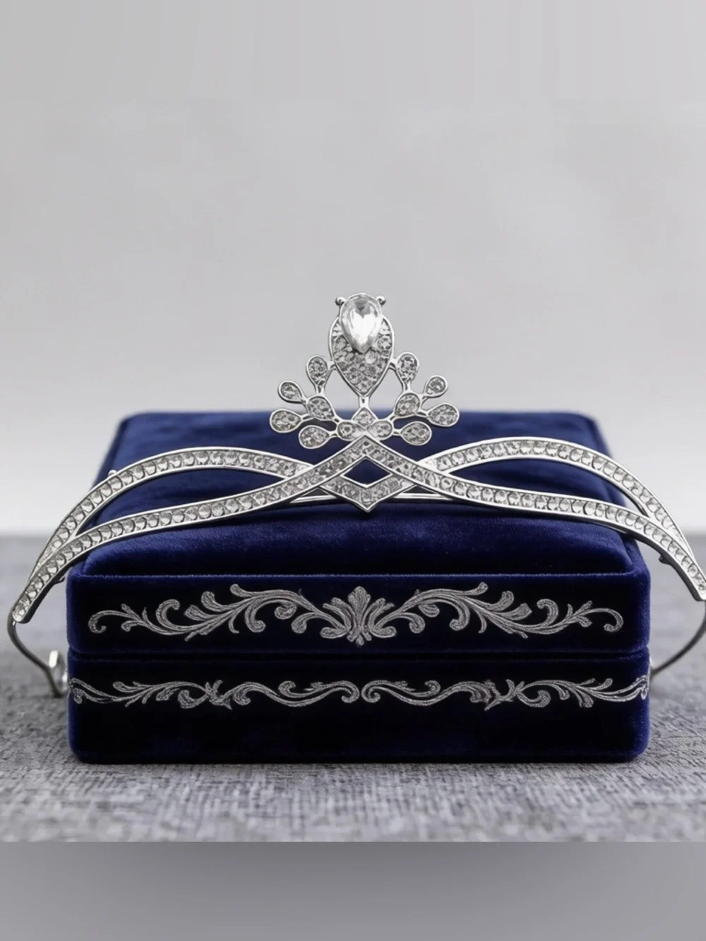 Crystal Silver Tiara Headpiece in Clear Sparkle
